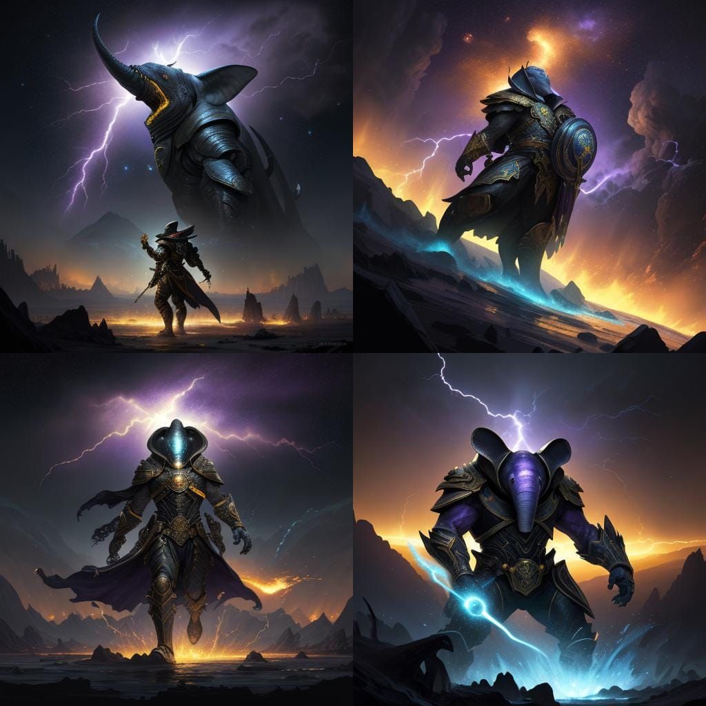 African Tactical-Mage Casts Fire Storm: Dark Fantasy Art