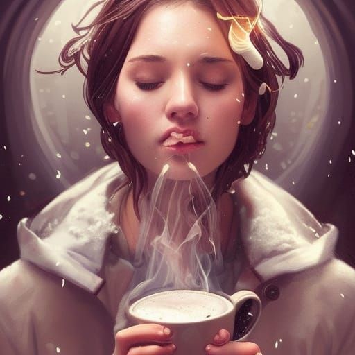 Hot Chocolate Portrait in Hyperdetailed Style