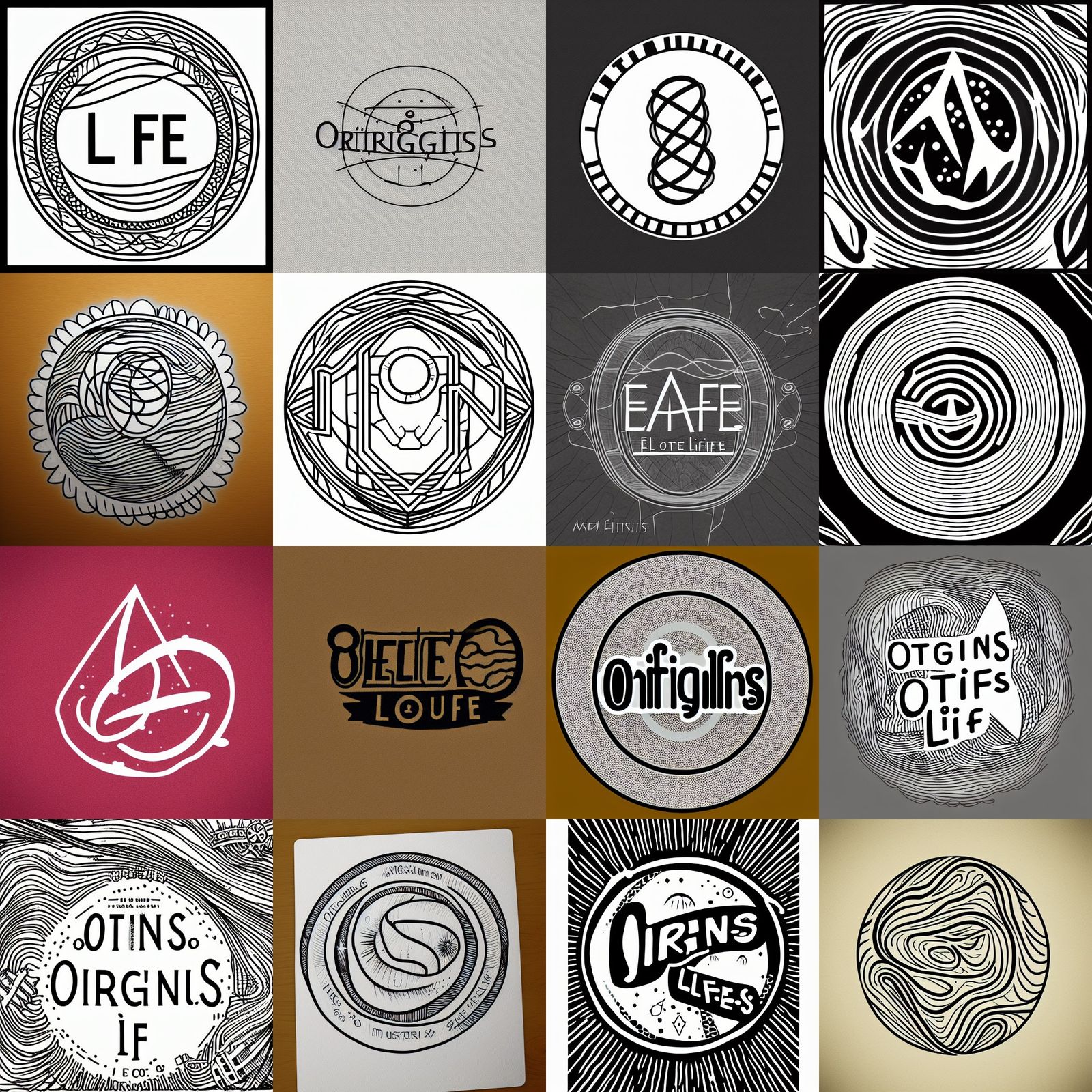 Origins of Life Logo Line Art