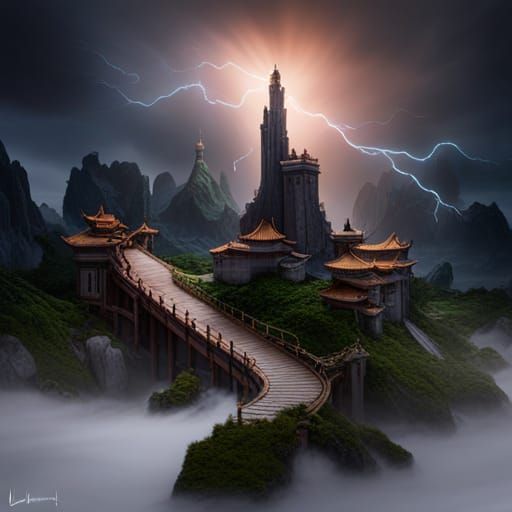 Lightning Eastern Dragon in Detailed Digital Art