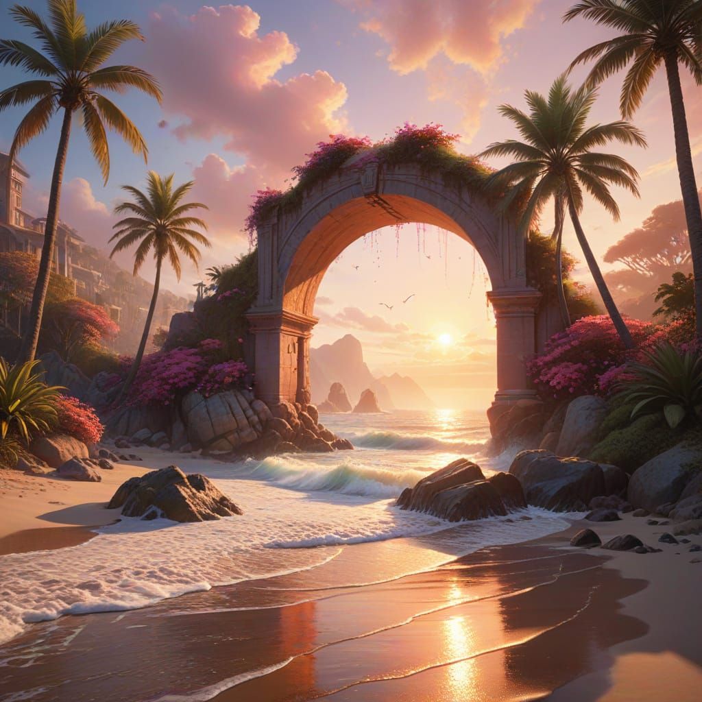 Golden Hour Serenity in a Tranquil Cove