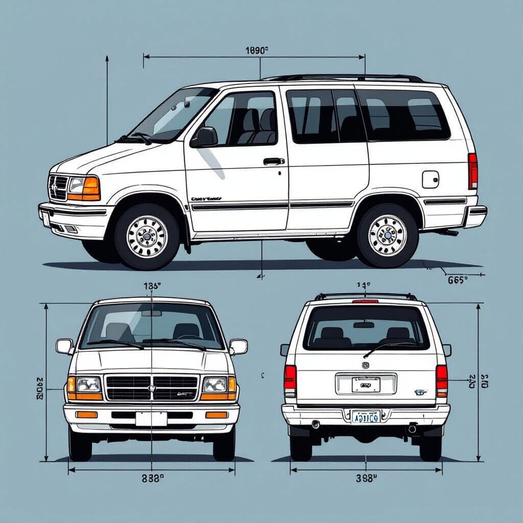 1992 Dodge Grand Voyager Minivan Blueprint Design