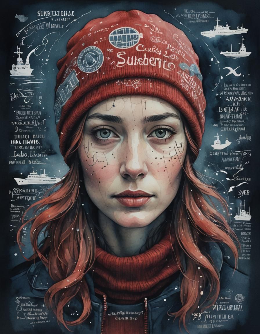 Surreal Typographic Portrait in Watercolor Textures