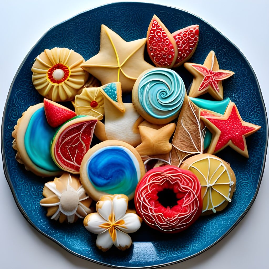 Bright Sparkling Cookies in Hyperrealism Style