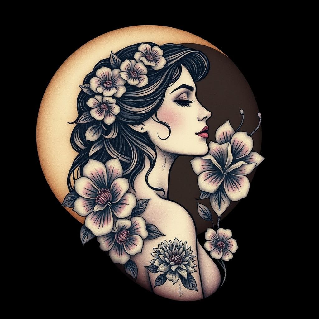 Ethereal Lunar Goddess in Bloom