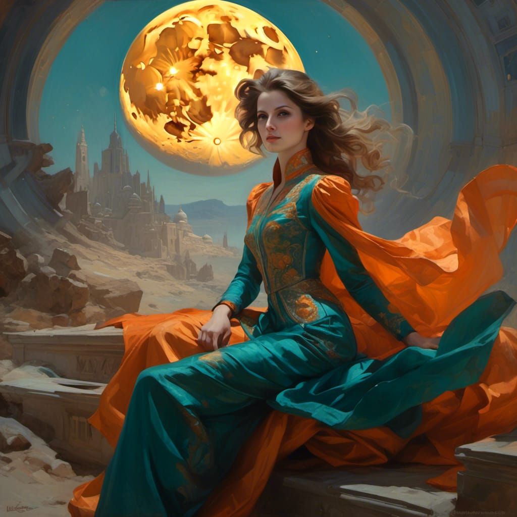 Anna Kendrick on the Moon, Hyperdetailed Concept Art