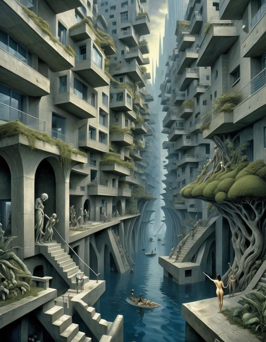 Surreal Buildings Evoke Horror in Frightful Landscape