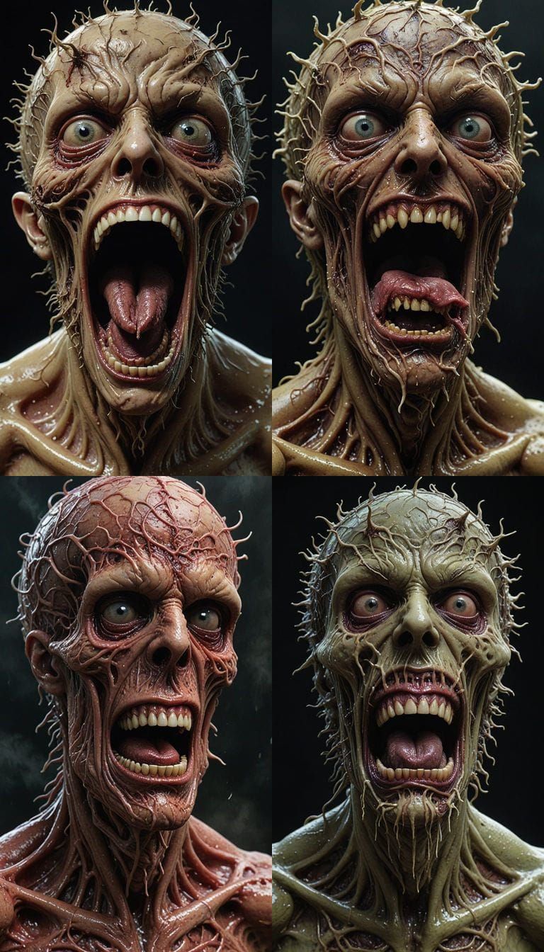 Contorted Horror Movie Poster with Parasitic Virus