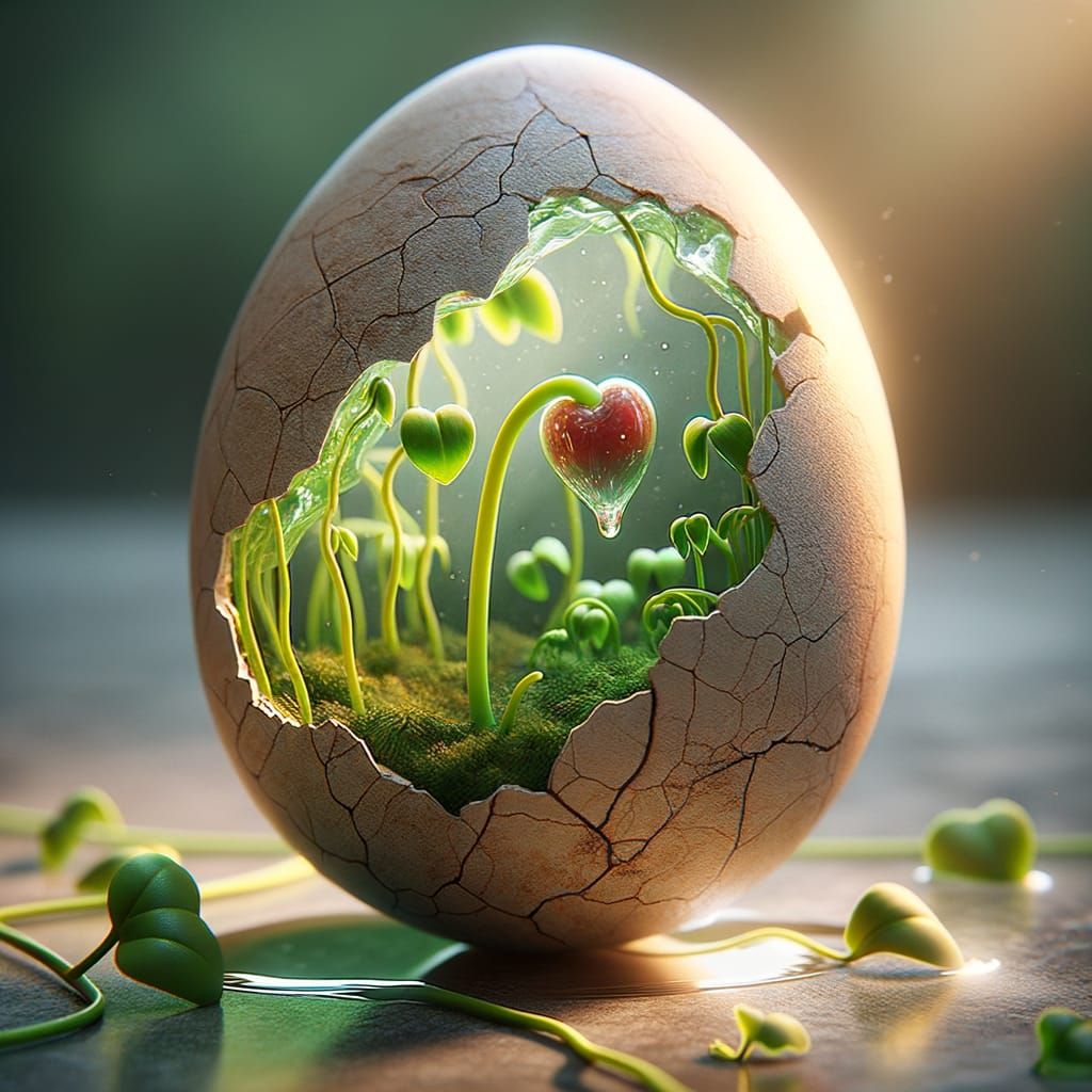 Eggshell Miracles: Life Unfolds in Hyperrealistic Detail