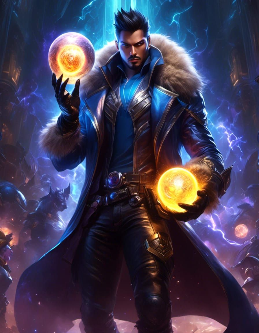Epic Fantasy Mage Holding Glowing Orb