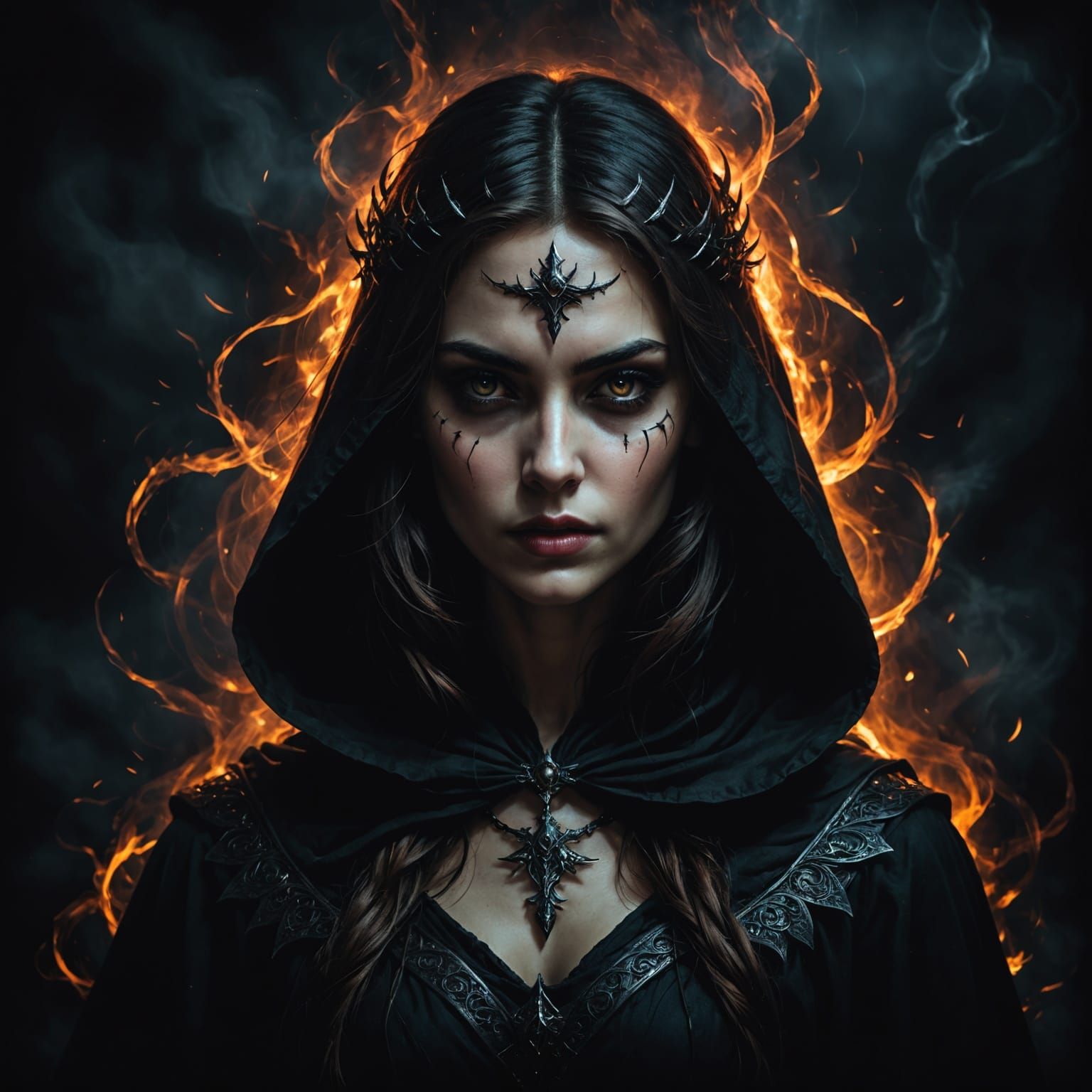 Mysterious Woman Shrouded in Darkness and Fate