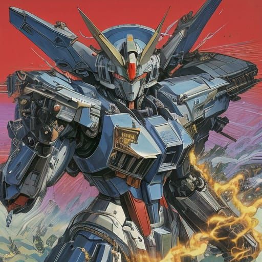 Hyper-Realistic Mecha Gundam Cover Art