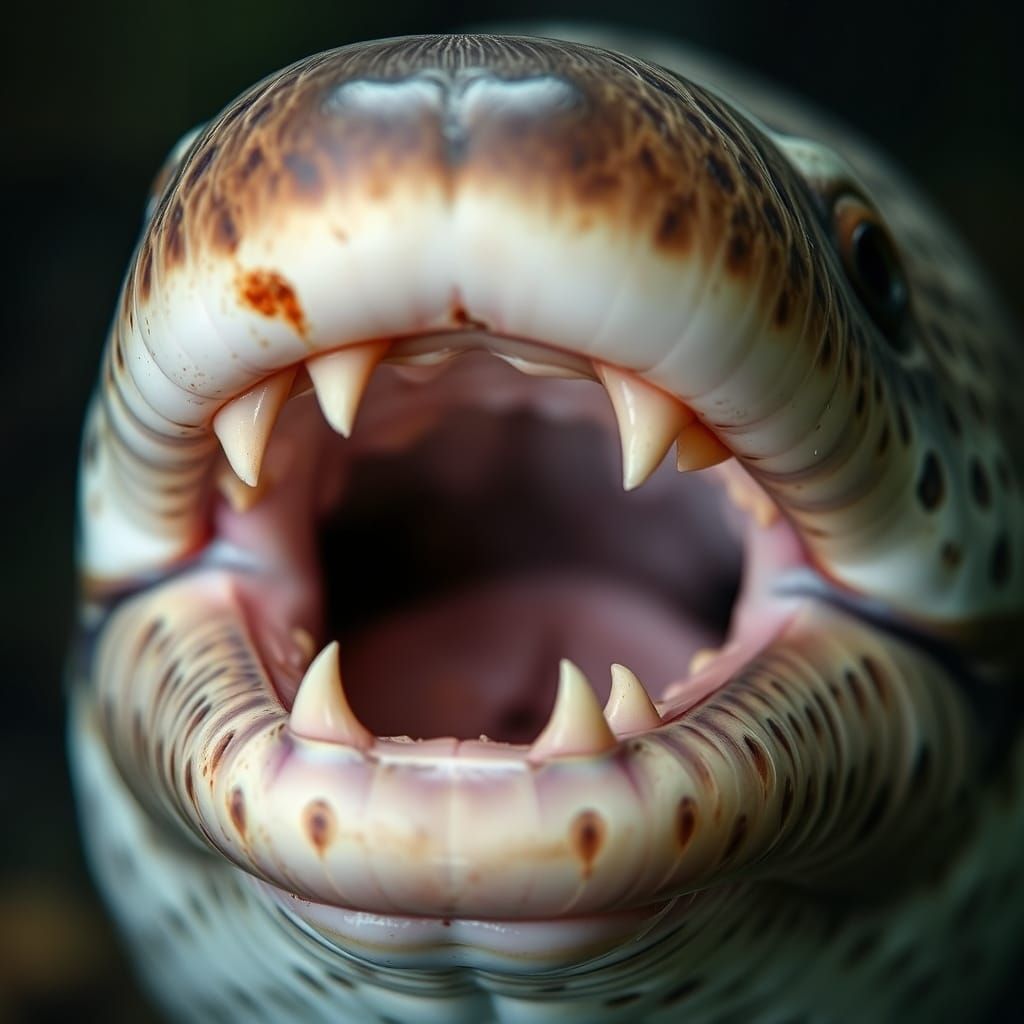Close-Up of a Lamprey's Mouth