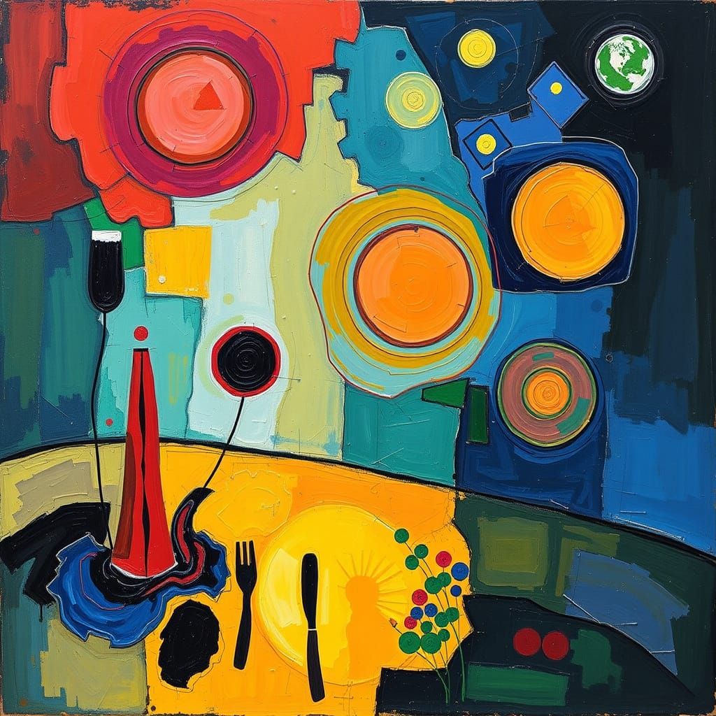 Kandinsky Sunset with Triadic Colors