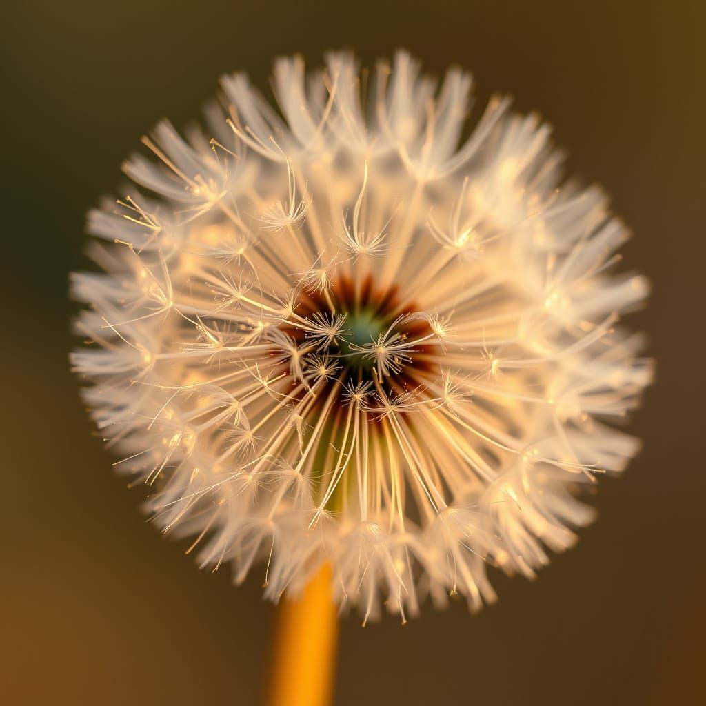 Golden Dandelion Seed in Soft Focus
