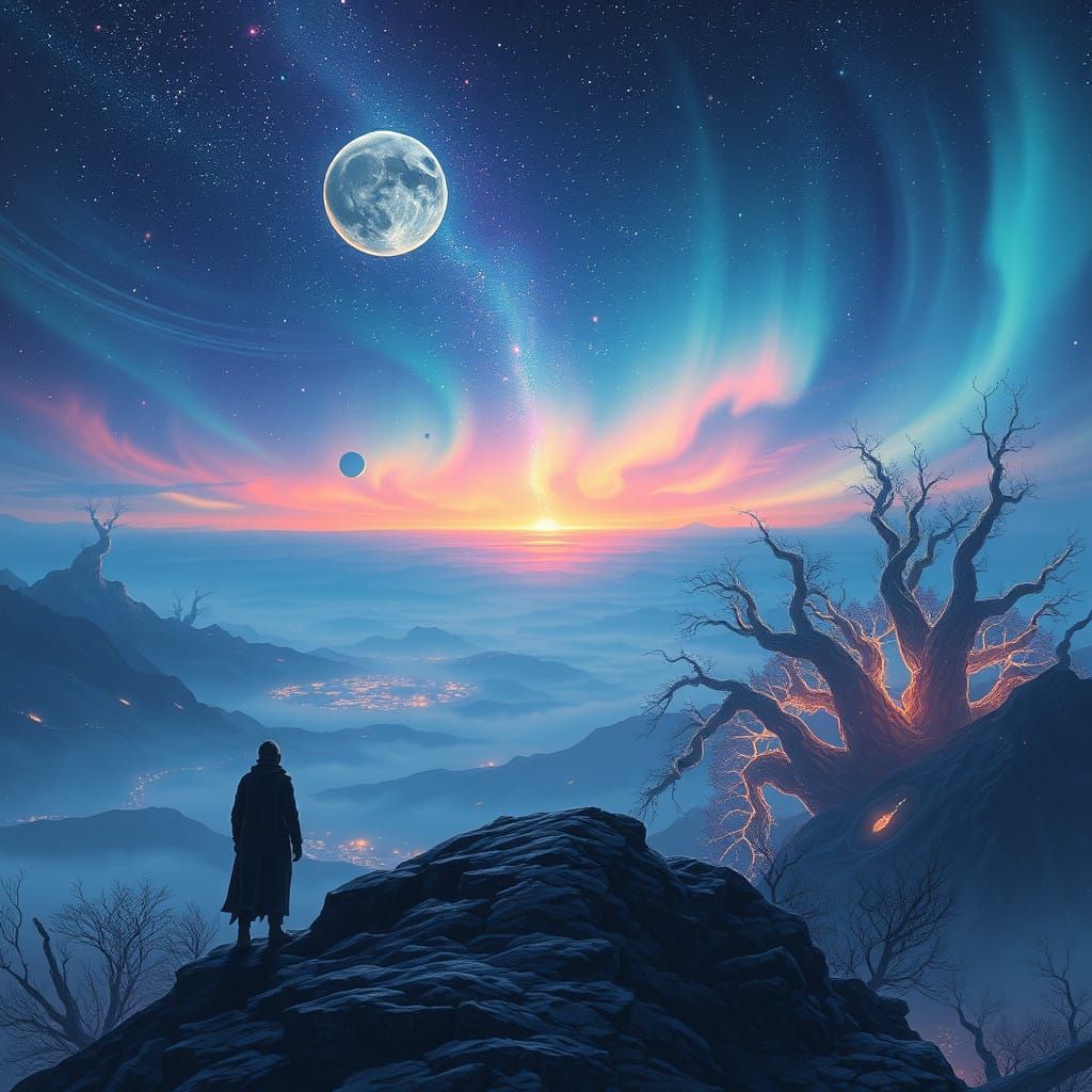 Ethereal Realm of Starlight and Shadow