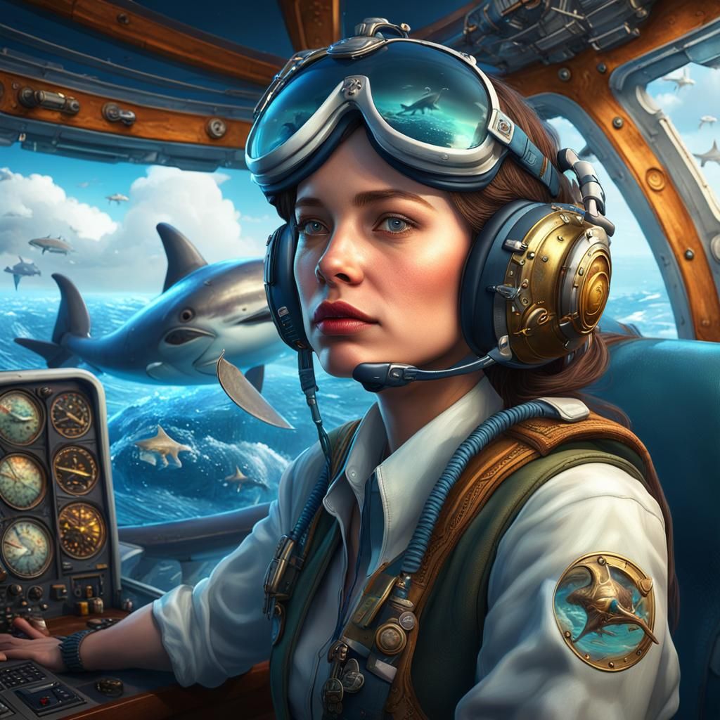 Pilot Over Atlantic Ocean: Fantasy Concept Art