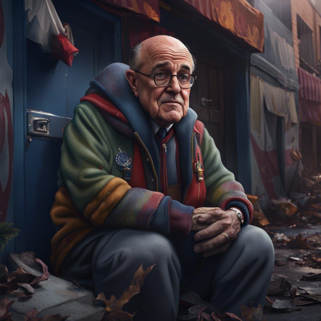 Rudy Giuliani as Homeless Person, Digital Photo