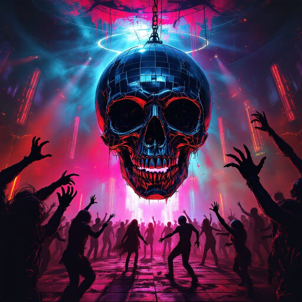 Macabre Skull Disco Ball at Monster New Year's Eve Party