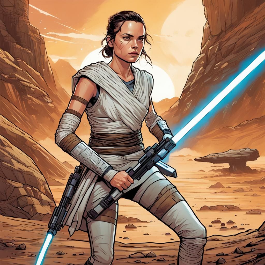 Rey Skywalker Stormtrooper Armor: Comic Book Art