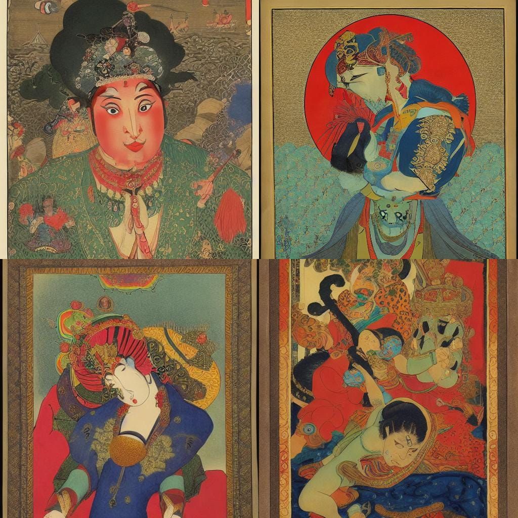 Monstrous Genie in Mixed Art Styles