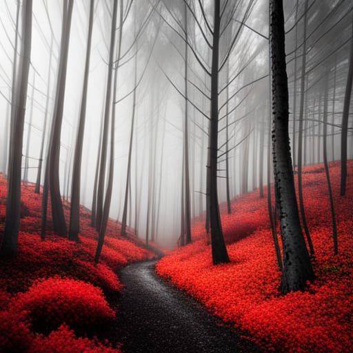 Lush Forest Scene Generated by AI