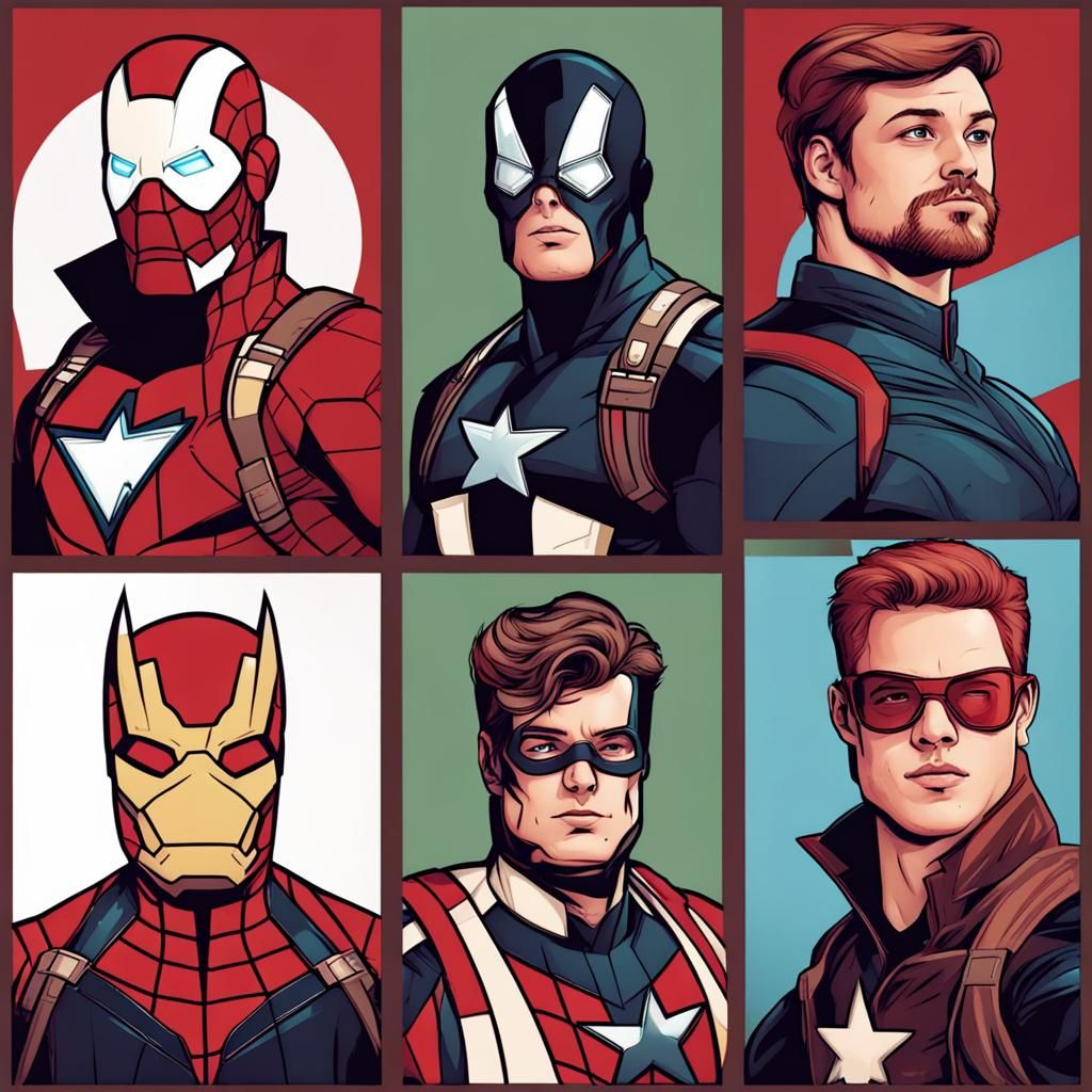 Marvel-Style Boys in Comic Book Art