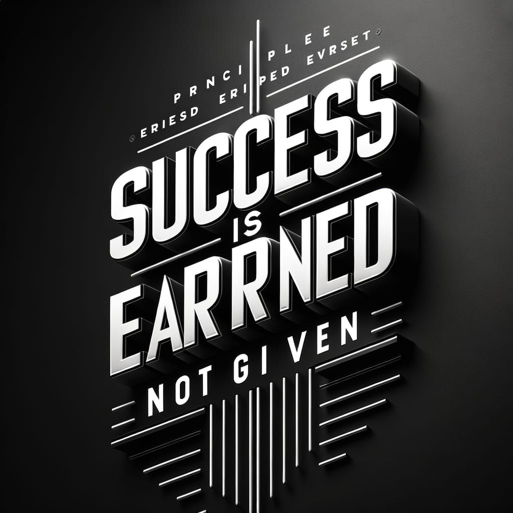 Empowering Typography: Success Earned Not Given Quote