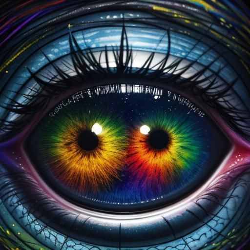 Surreal Watercolor: Young Scientist Exploring Her Mind