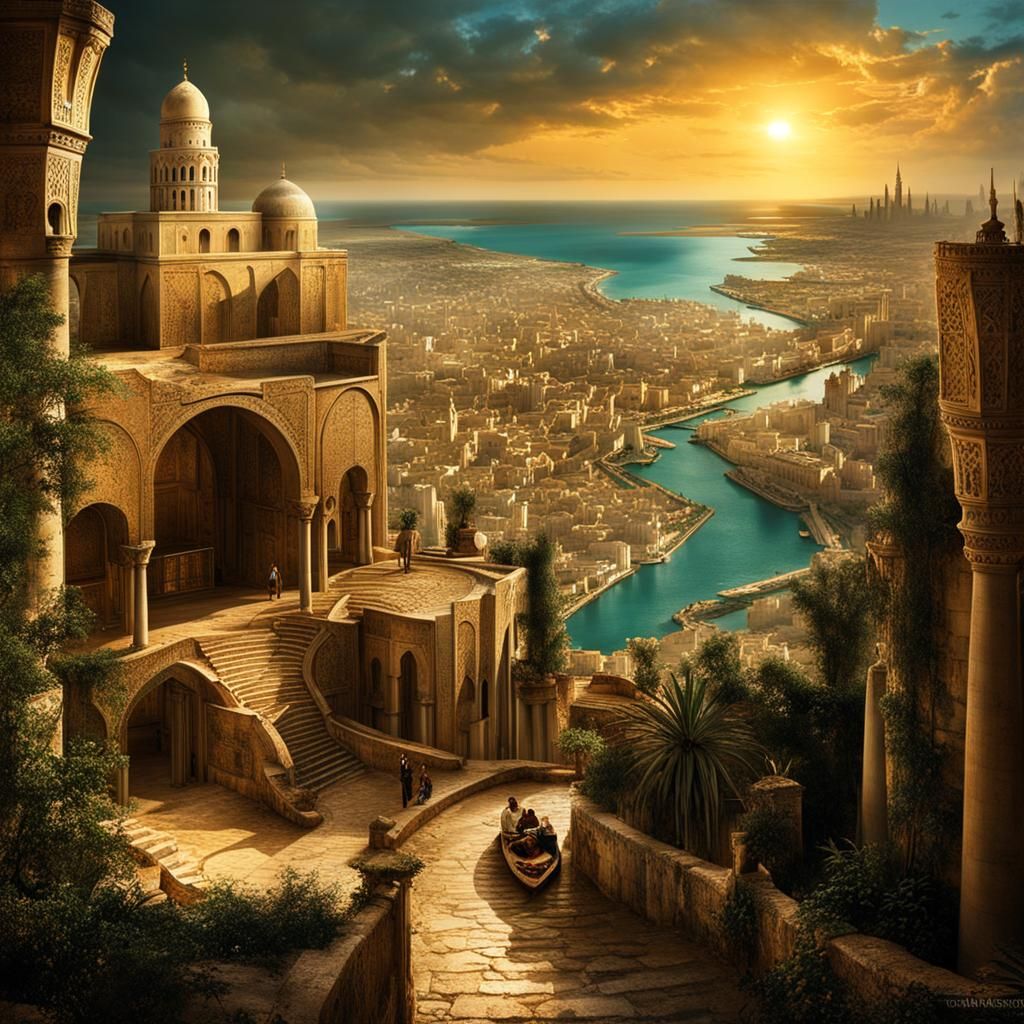 Fantastical Reimagining of Ancient Carthage, Detailed Matte ...