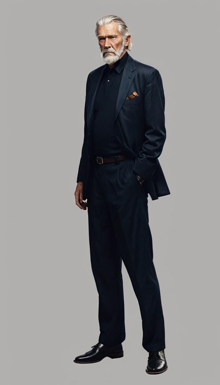 Photorealistic Portrait of Distinguished Old Man in Executiv...