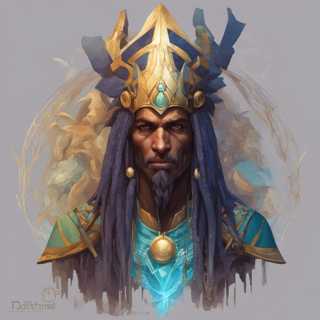 Thoth, Atlantean Priest King in Art Nouveau Style