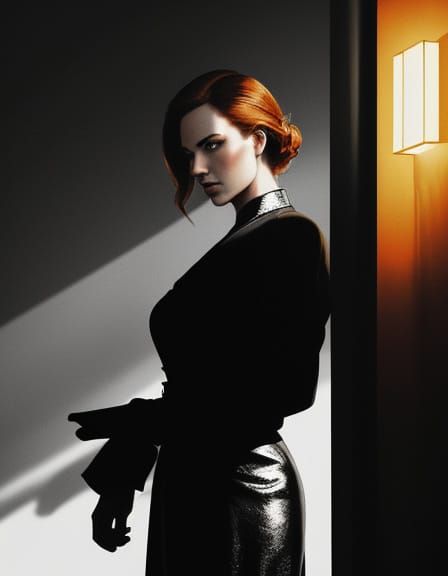 Film Noir Figure in Golden Hour Glow