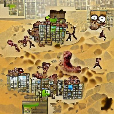 Zombie Apocalypse in Desert City Ruins
