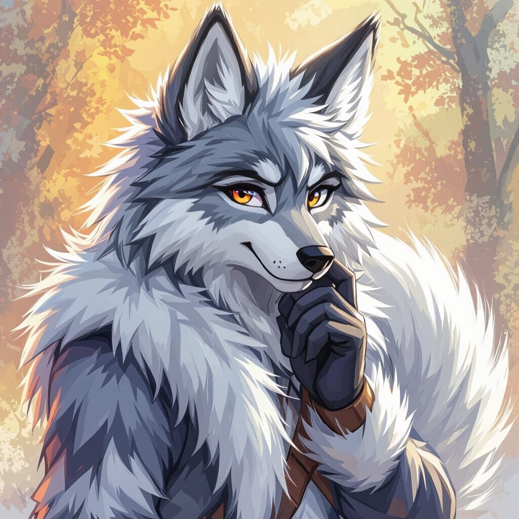 Detailed Wolf Fursuit in Vibrant Furry Art