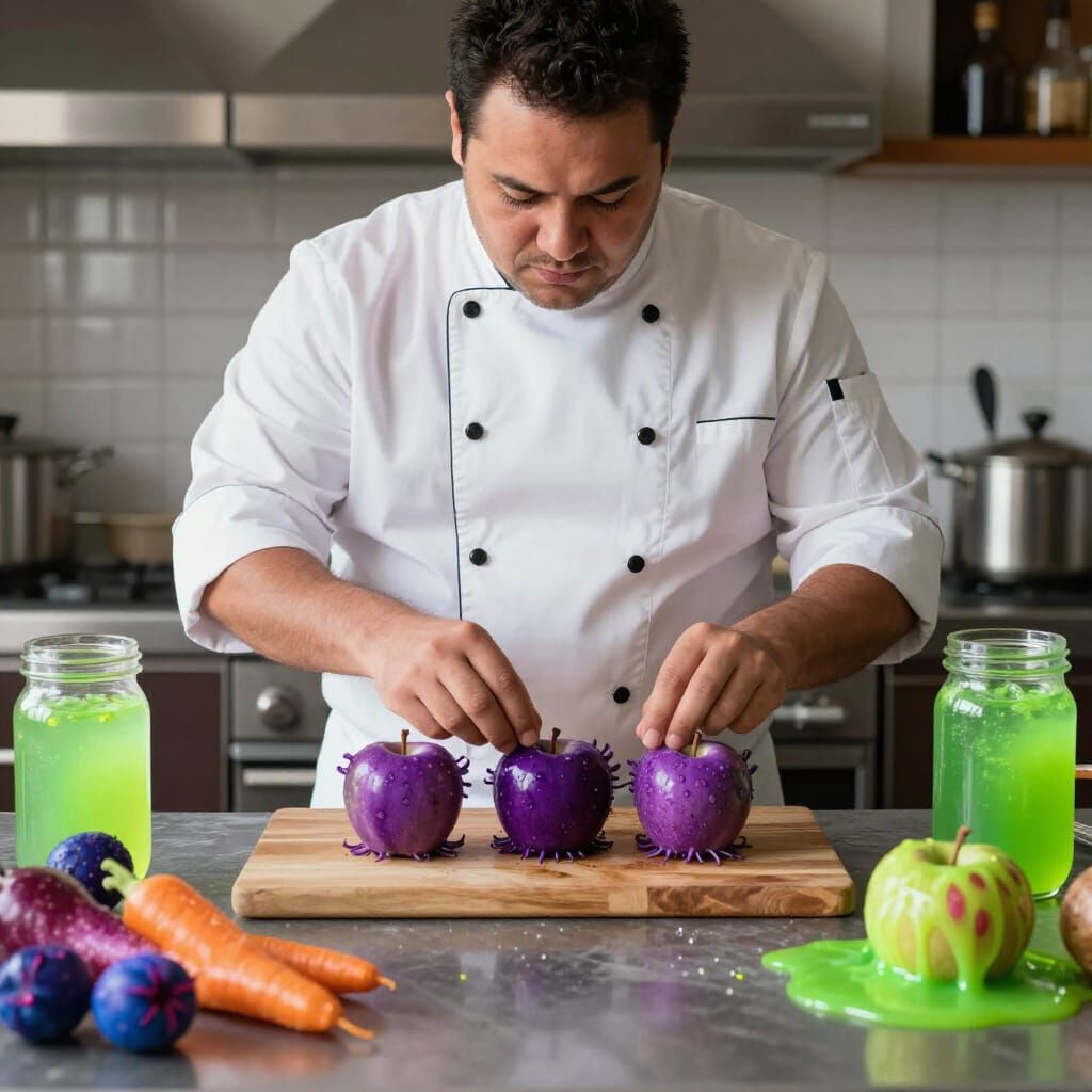 Chef Cooks Surreal Meal with Alien Produce