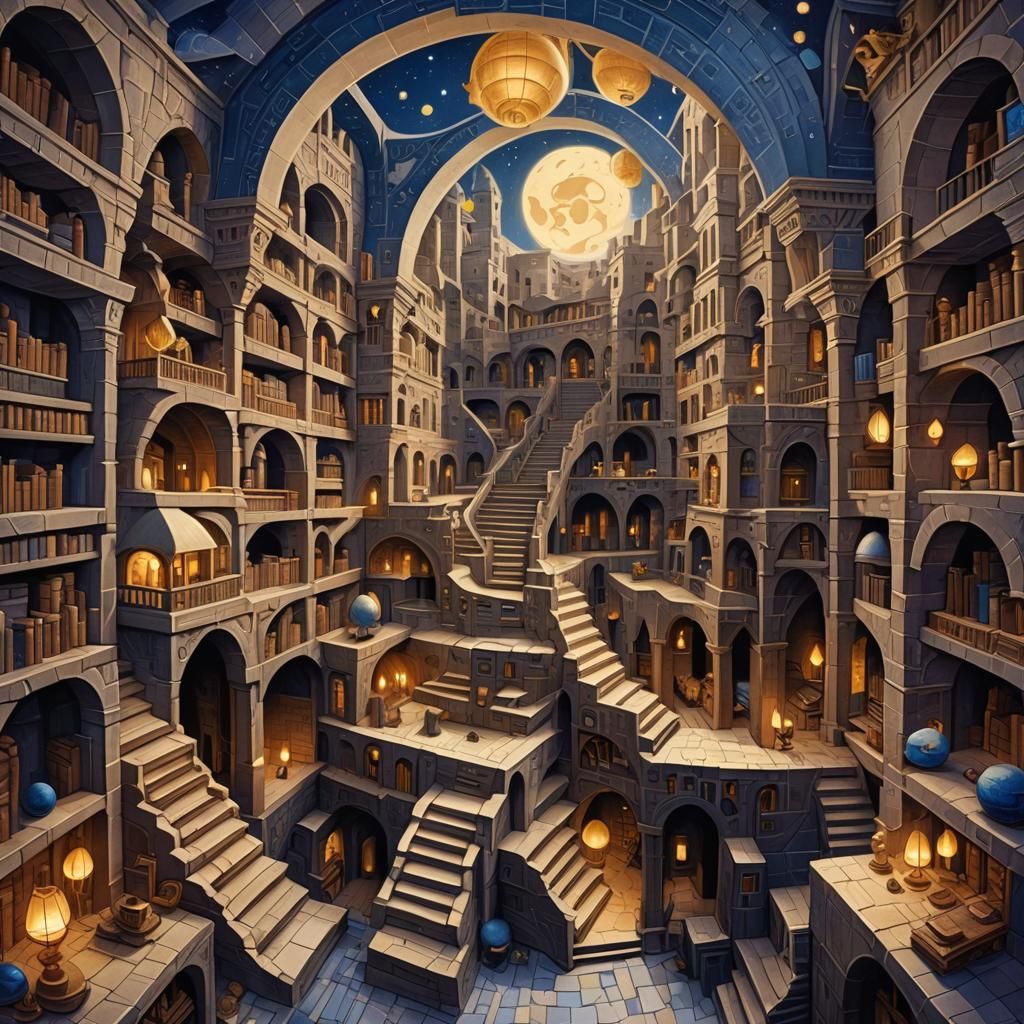 M.C. Escher-Inspired Impossible Architecture in a Dreamlike ...