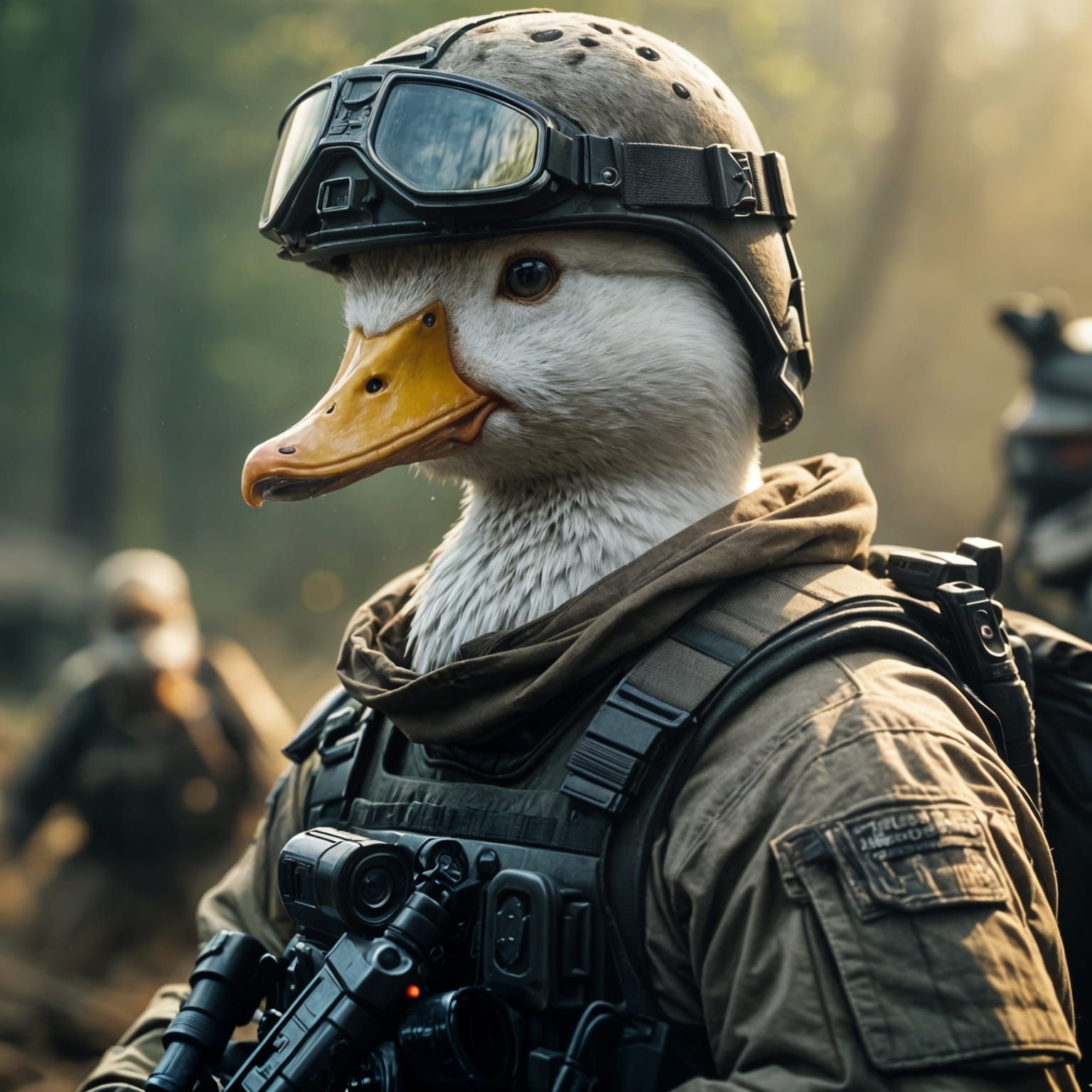 Epic Duck in Cinematic Film Style