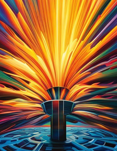 Psychedelic Post-Apocalyptic Anime Woman in Volumetric Light