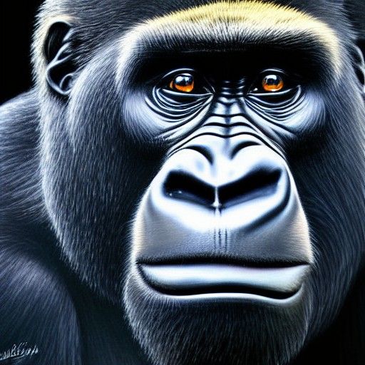 Elaborate 3D Gorilla Render in 8K