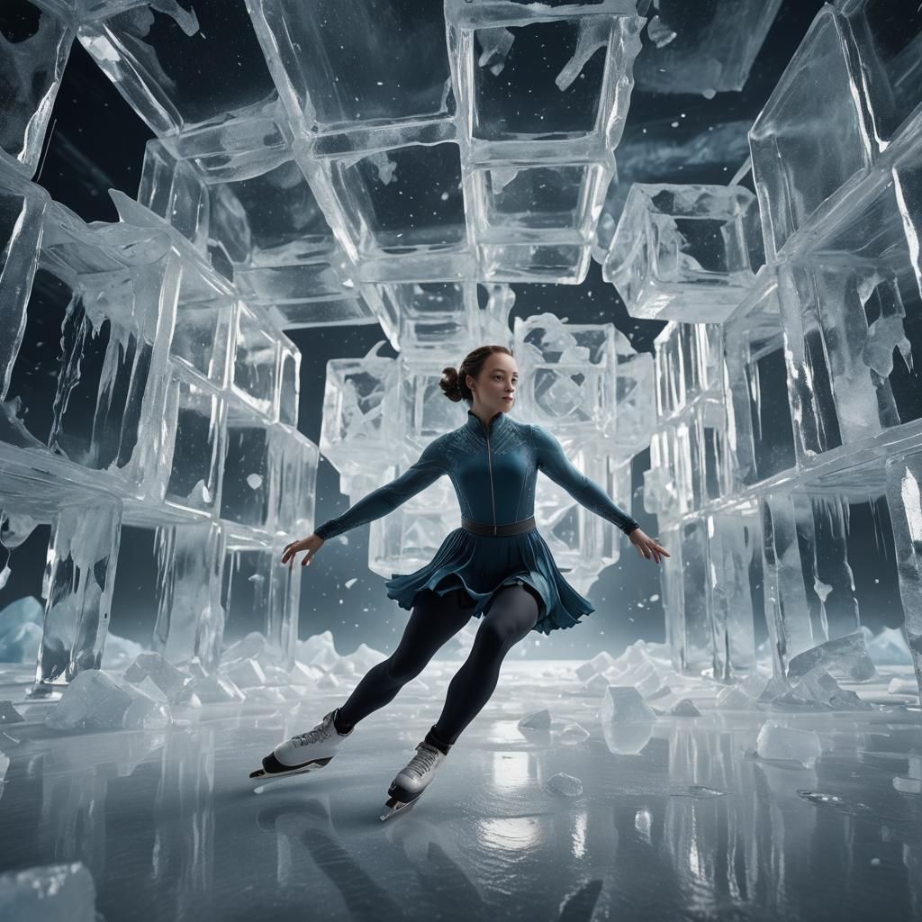Figure Skater Encased in Ice: Fantasy Concept Art