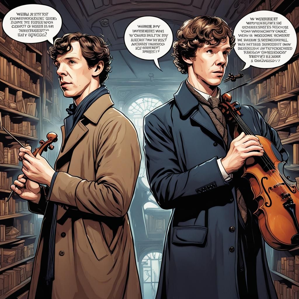 Sherlock and Watson Search for Violin in Comic Art