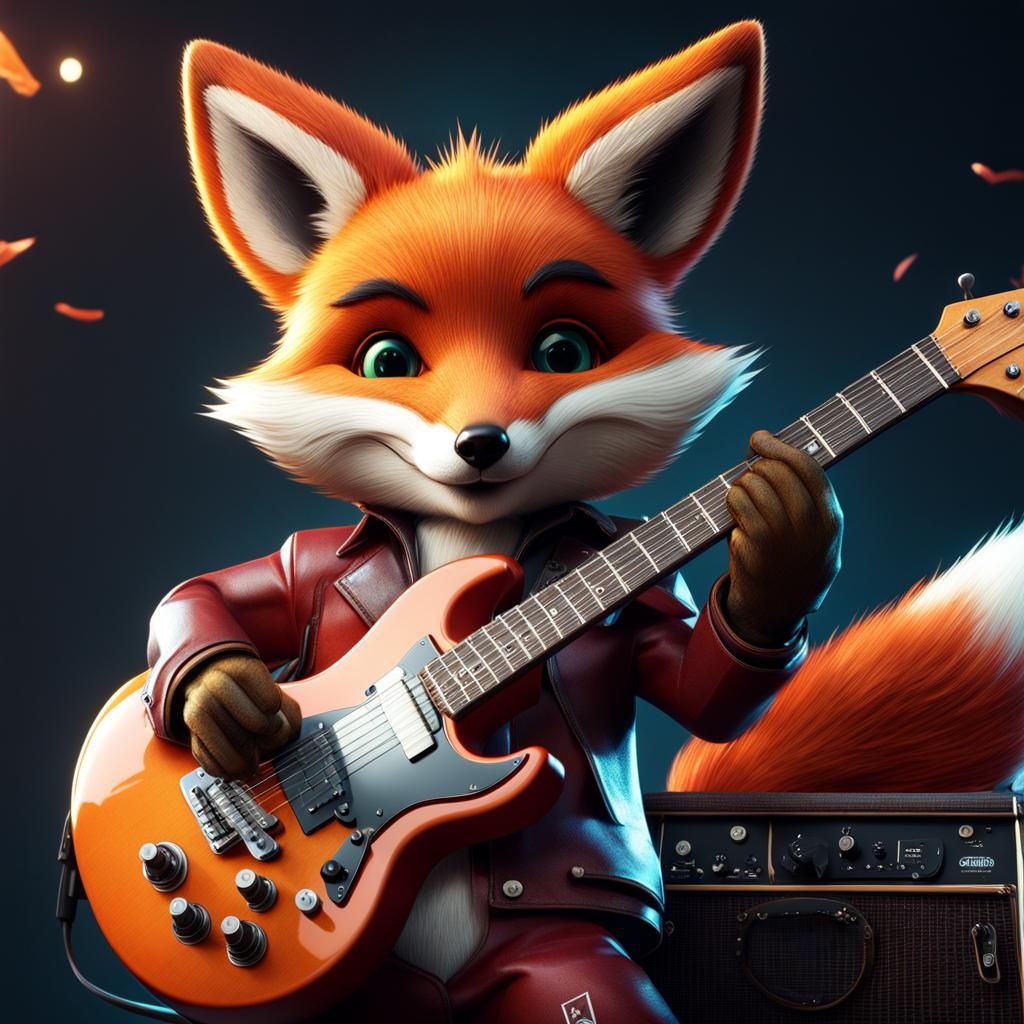 Rockstar Fox: 3D Animation in Deep Colors