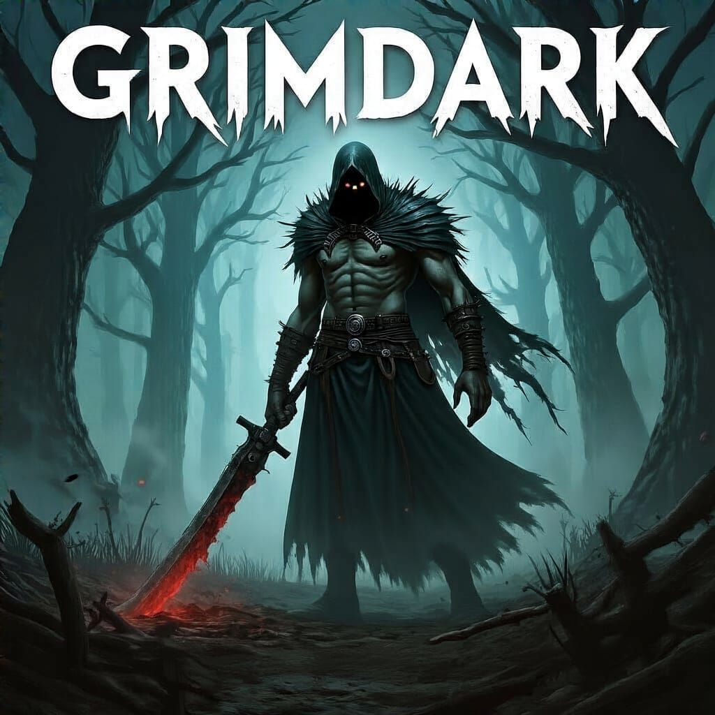 Dark Fantasy Warrior in Epic Battle Scene