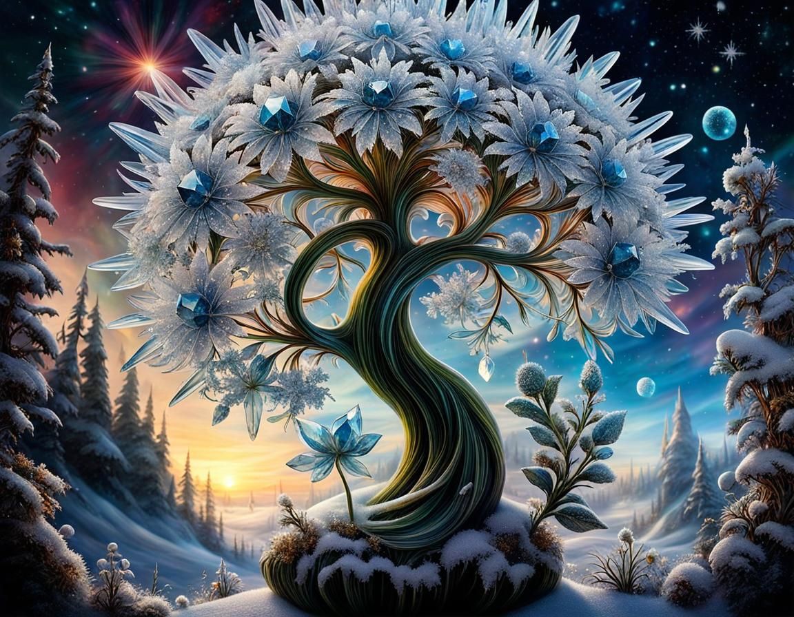 Crystal Flower Reveals Miniature Fantasy World