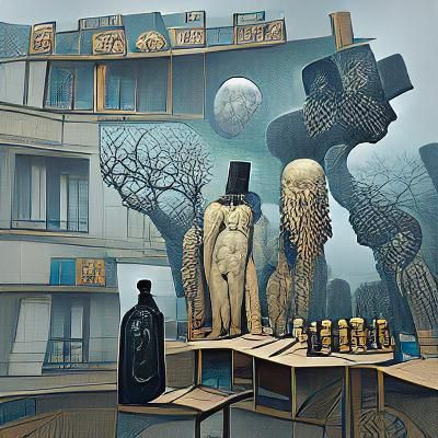 Surreal Gothic Cult Scene by Magritte and Rutkowski