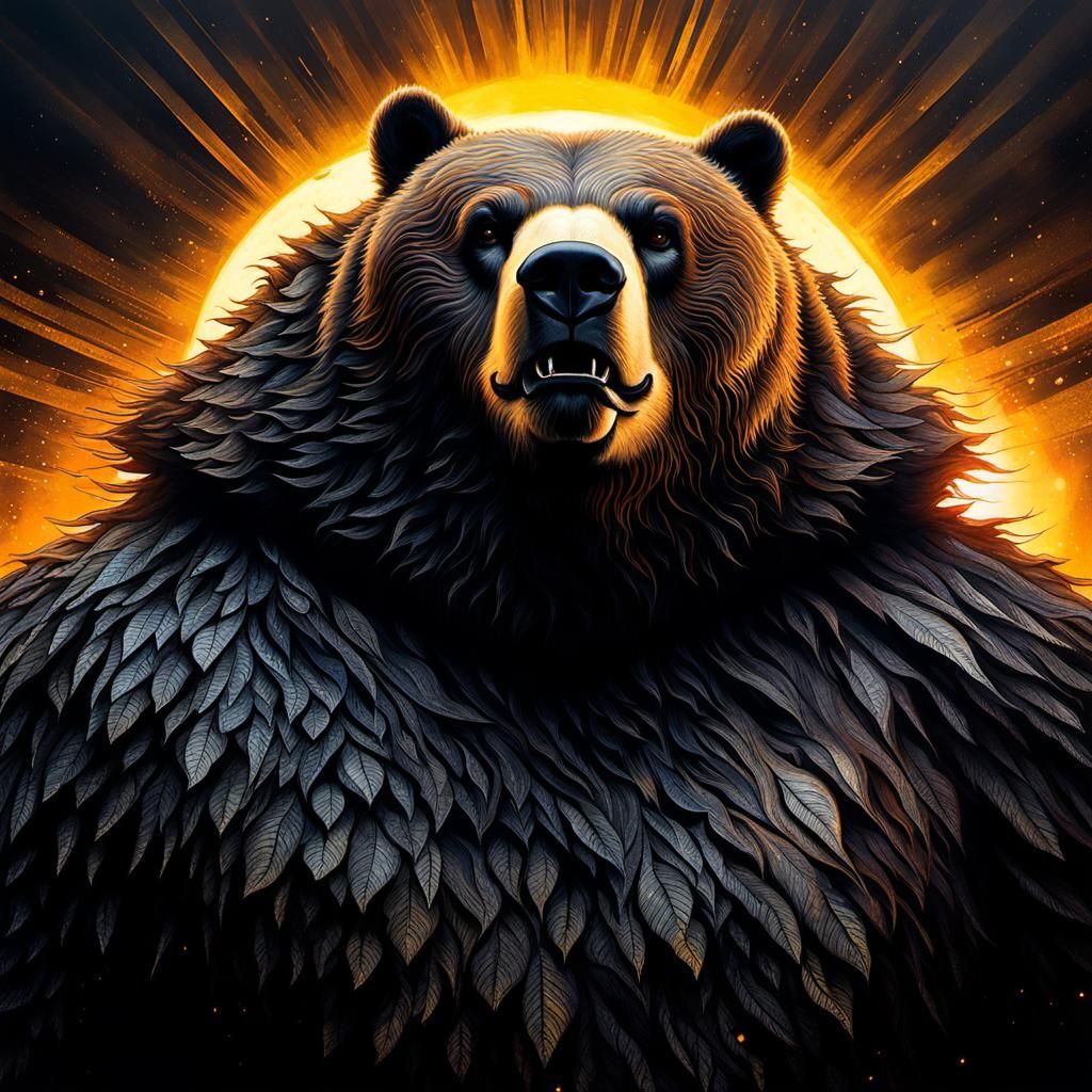 Demonic Robotic Bear Knight in Volcanic Hyperspace