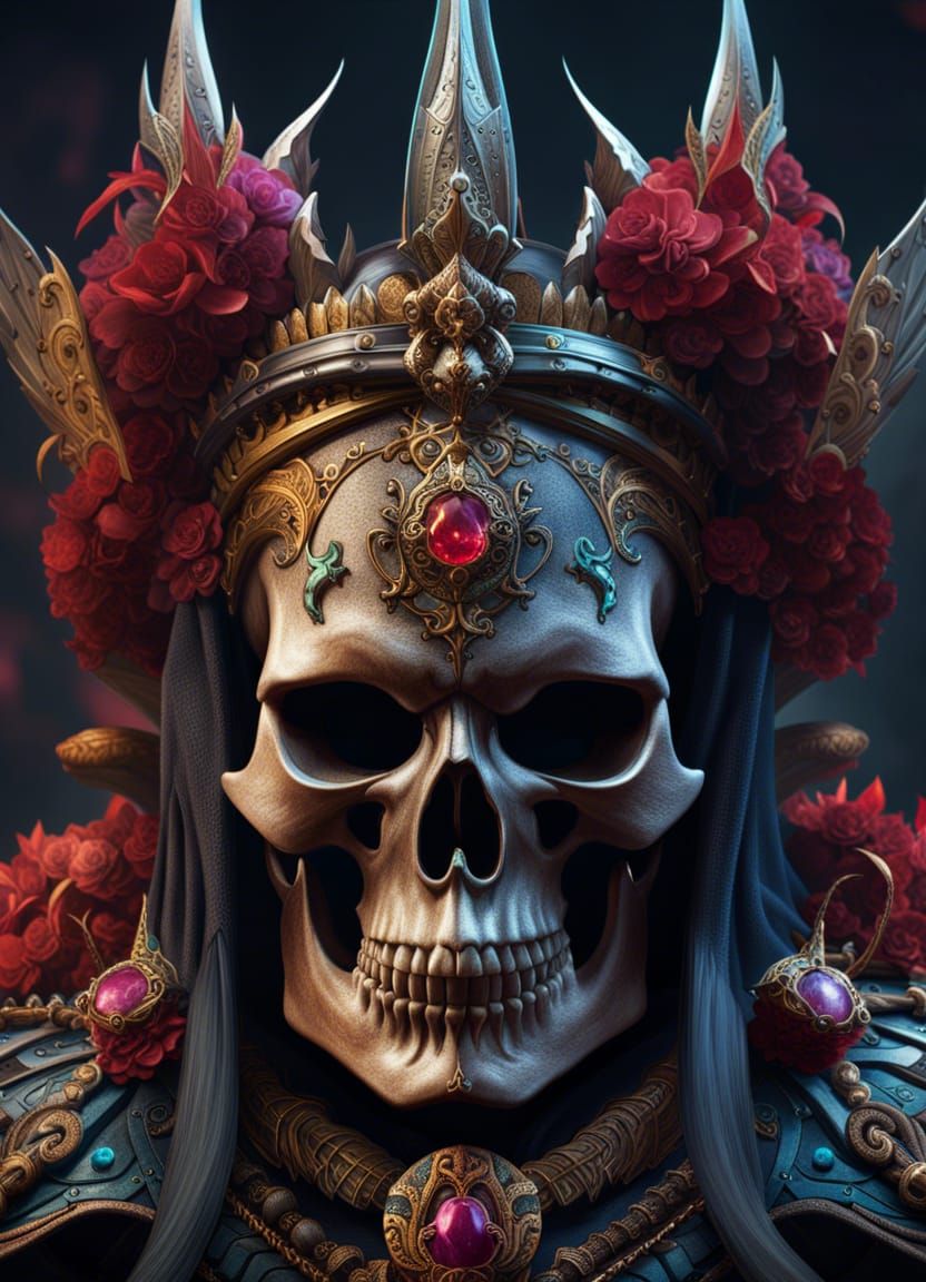 Detailed Skull King Fantasy Concept Art