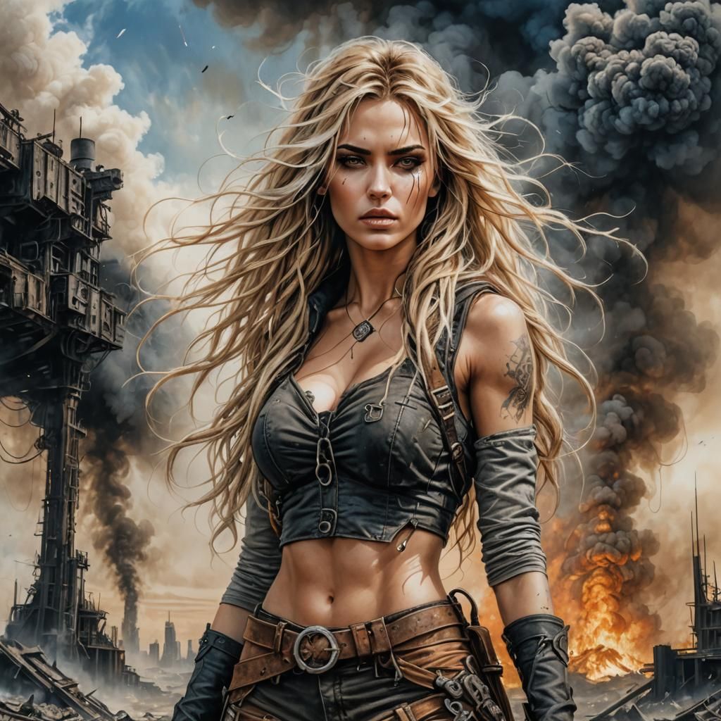 Post-Apocalyptic Survivor in Luis Royo Style