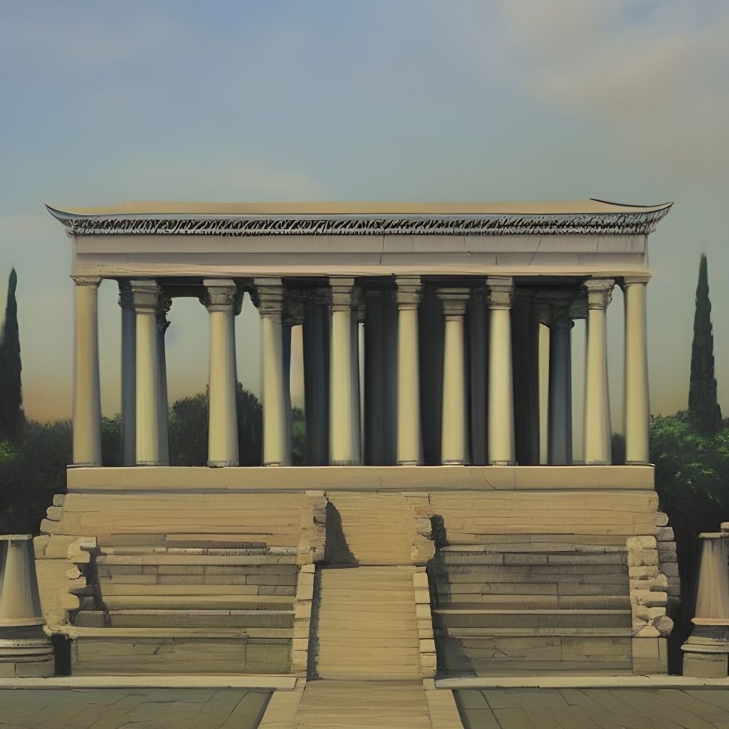 Mausoleum at Halicarnassus in Oil Paint